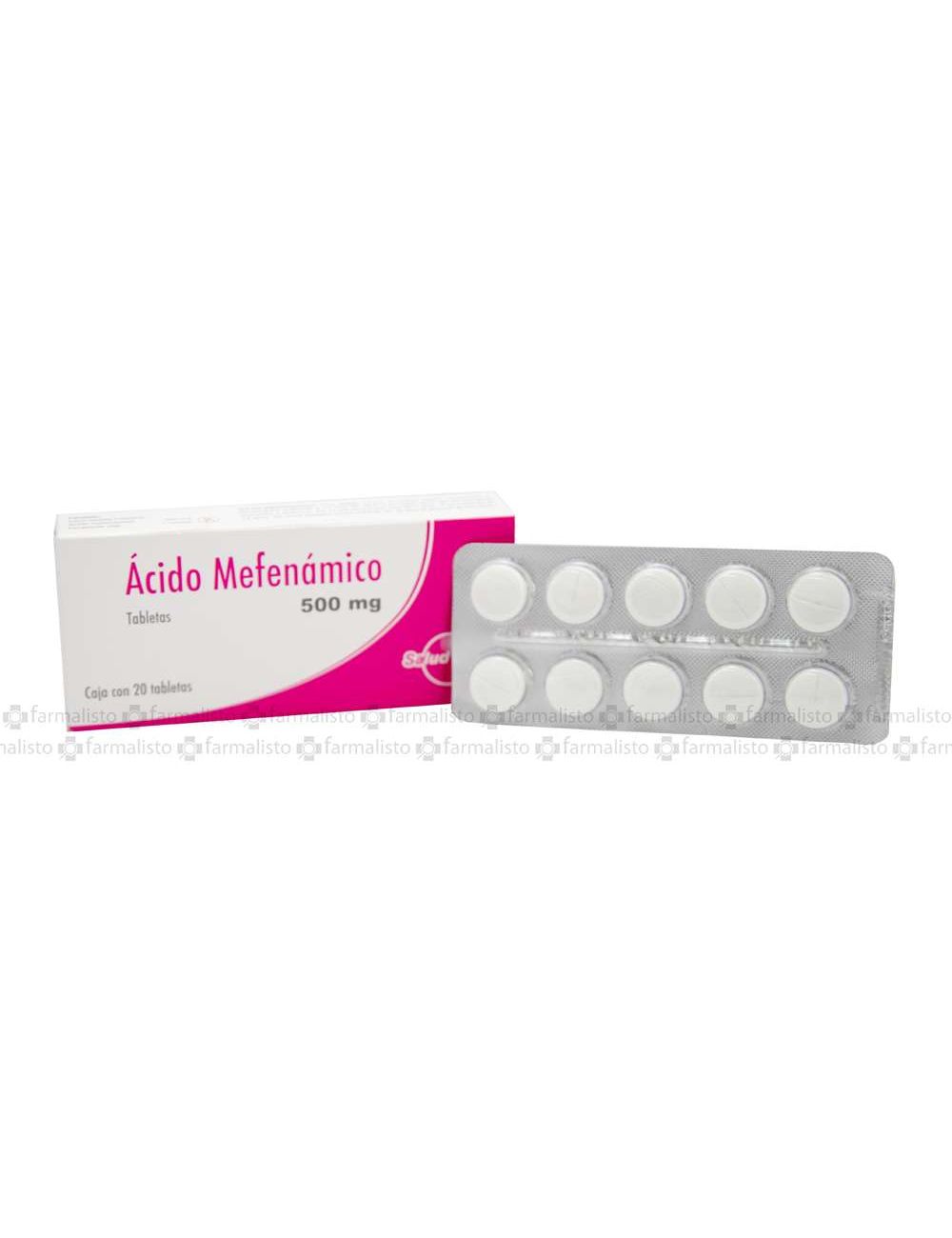 Ácido Mefenámico 500 mg Caja Con 20 Tabletas