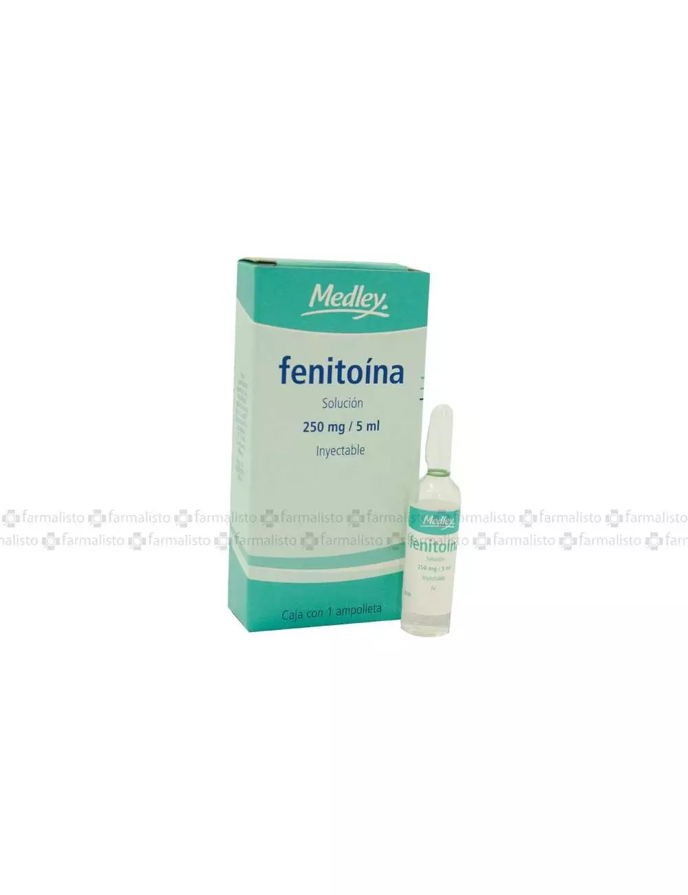 Fenitoína 250 mg / 5 mL Caja Con 1 Ampolleta