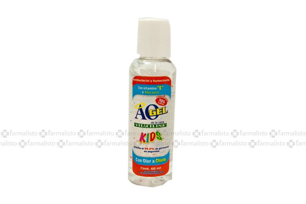 AO Gel Kids Antibacterial Botella Con 60 mL Olor Chicle