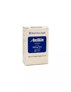 Amikin 500 mg / 2 mL Solución Inyectable Caja Con 2 Frascos Ámpula -RX2