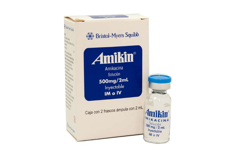Amikin 500 mg Inyectable Caja Con 2 Frascos Ámpula Con 2 mL -RX2