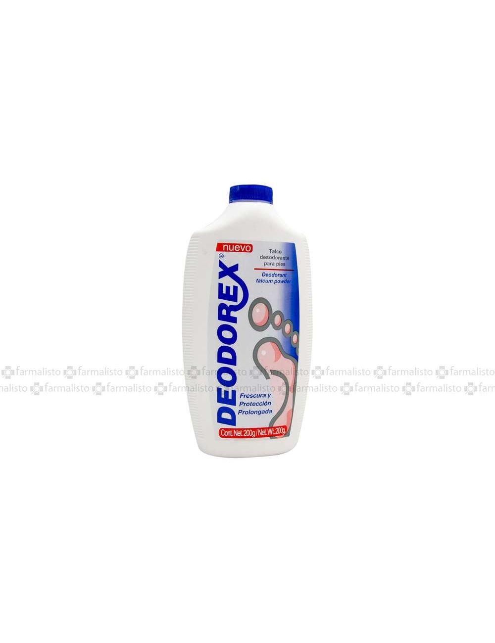 DEODOREX 200 G FRASCO CON TALCO DESODORANTE PARA PIES