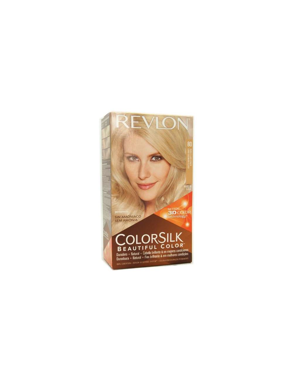 Revlon Colorsilk Tinte Permanente 80 Rubio Claro Cenizo  Caja Con 1 Aplicación