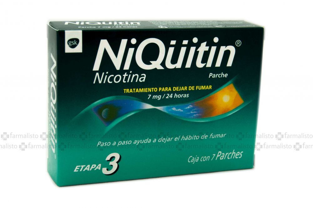 Niqüitin Parche Tratamiento Para Dejar De Fumar 7mg/24H Etapa 3 Con 7 Parches