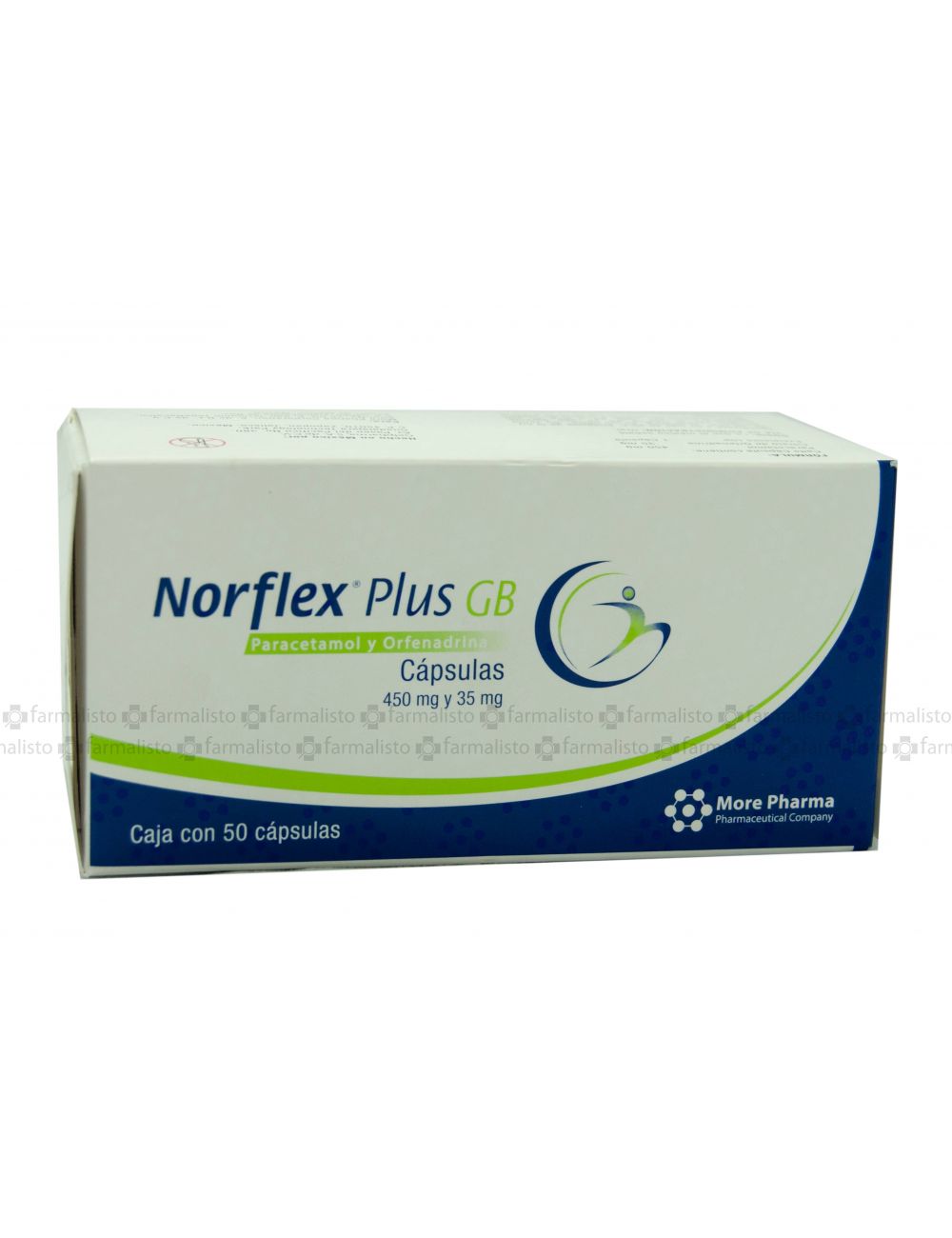 More Pharma Norflex Plus Gb Paracetamol Y Orfenadrina 450mg 35 Mg Caja Con 50 Capsulas Analgesico