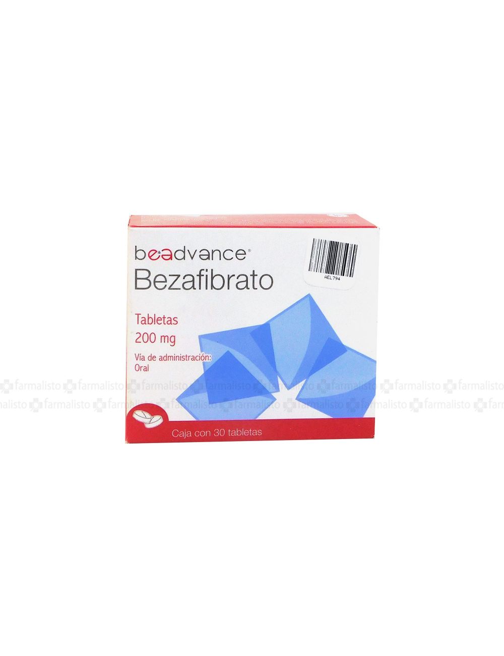 Bezafibrato 200 mg 1 Caja Con 30 Tabletas