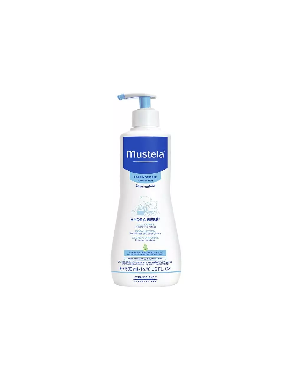 Mustela Hydra Bebé Loción Corporal Botella Con 500 mL