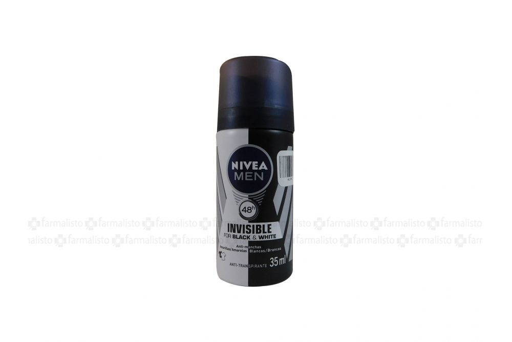 Antitranspirante Nivea Black & White Invisible For Men Roll-On Con 35 ml