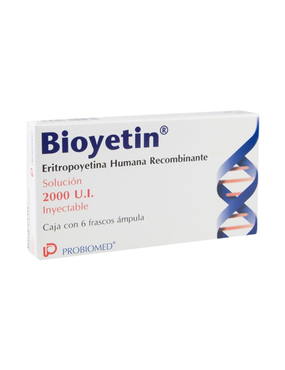 Bioyetin® 2000 U.I (Eritropoyetina) - Caja con 6 Frascos Ámpula - Probiomed - Rx3