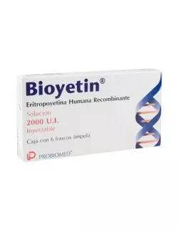 Bioyetin® 2000 U.I (Eritropoyetina) - Caja con 6 Frascos Ámpula - Probiomed - Rx3