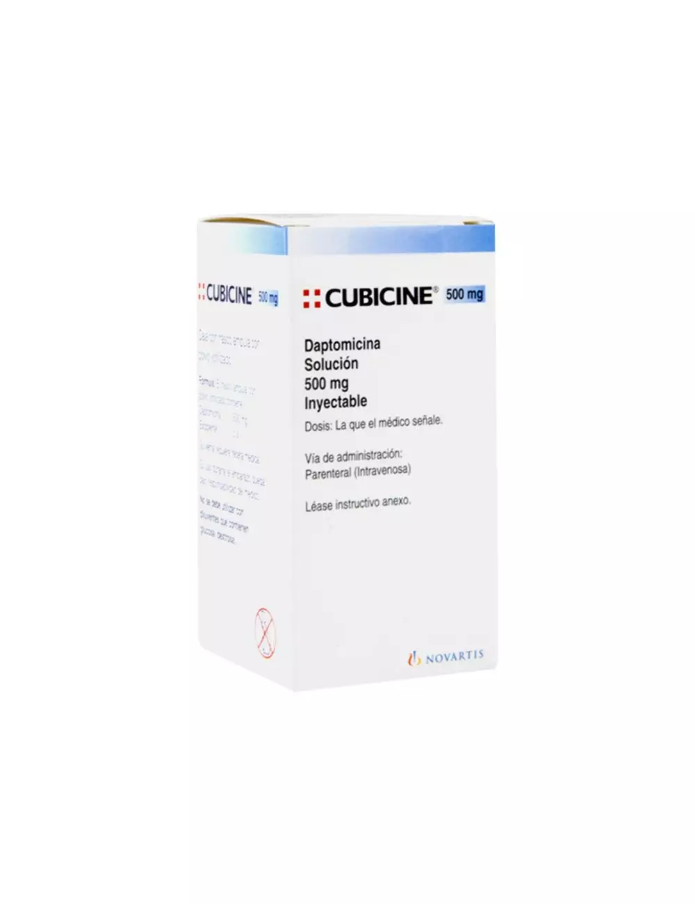 NO - Cubicine Solución 500 mg Inyectable Caja con un vial  RX2 RX3