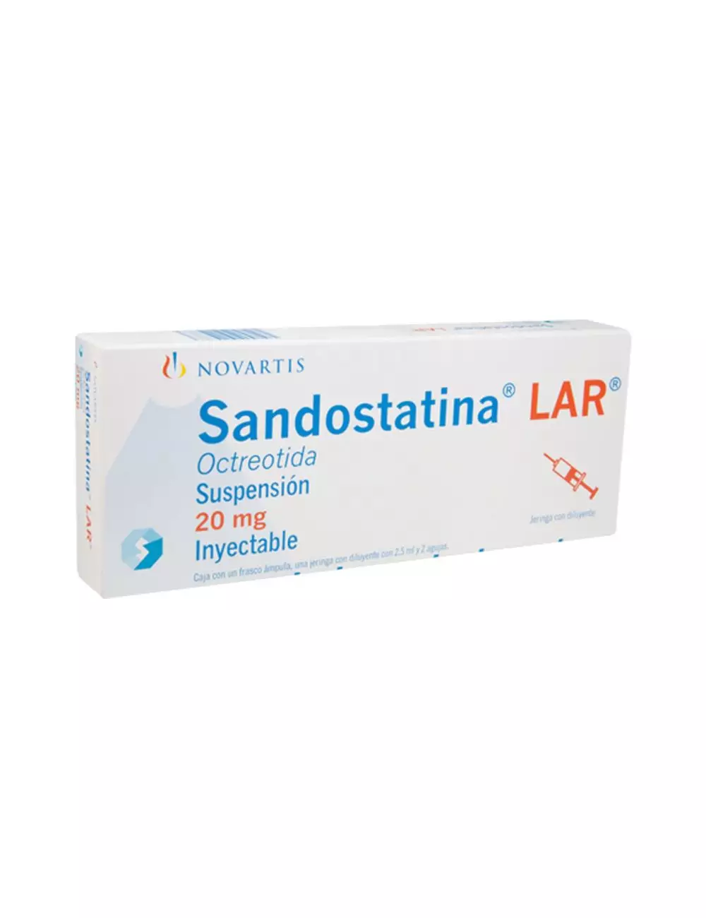 Sandostatina® LAR 20 mg (Octreotida) - 1 Frasco Ámpula - Novartis - RX3