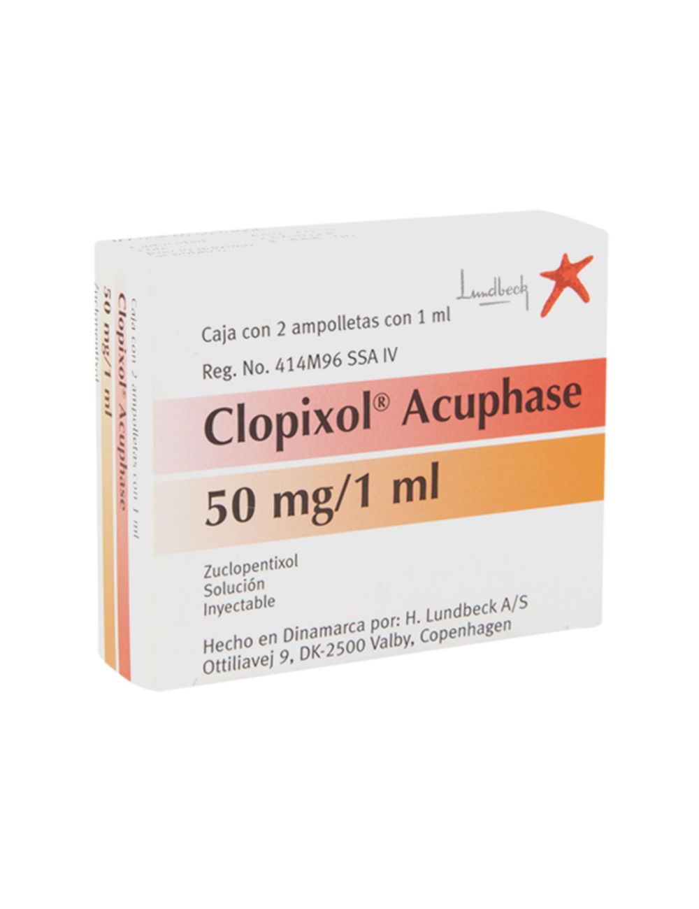 Clopixol Acuphase 50 mg Caja Con 2 Ampolletas 1.0 mL