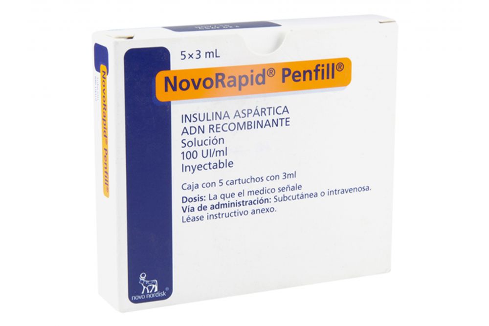 NovoRapid Penfill 100 UI/mL Con 5 Cartuchos de 3 mL - RX3
