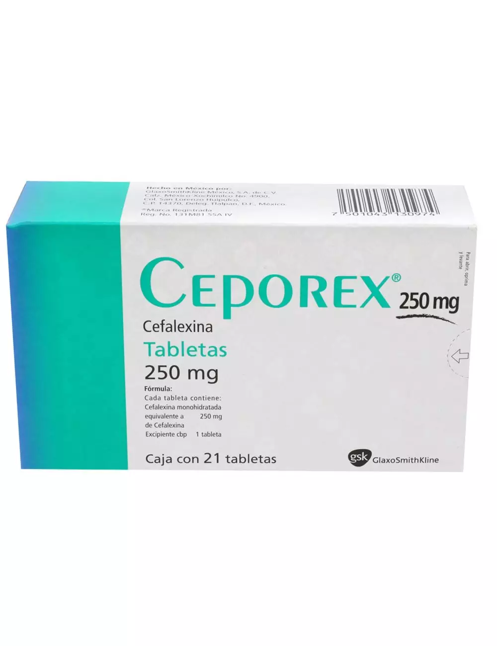 Ceporex 250 mg Caja Con 21 Tabletas - RX2