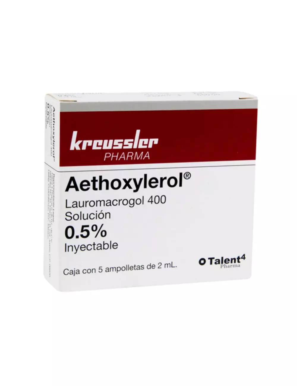 Aethoxylerol 0.5% Solución Inyectable Caja Con 5 Ampolletas De 2 mL