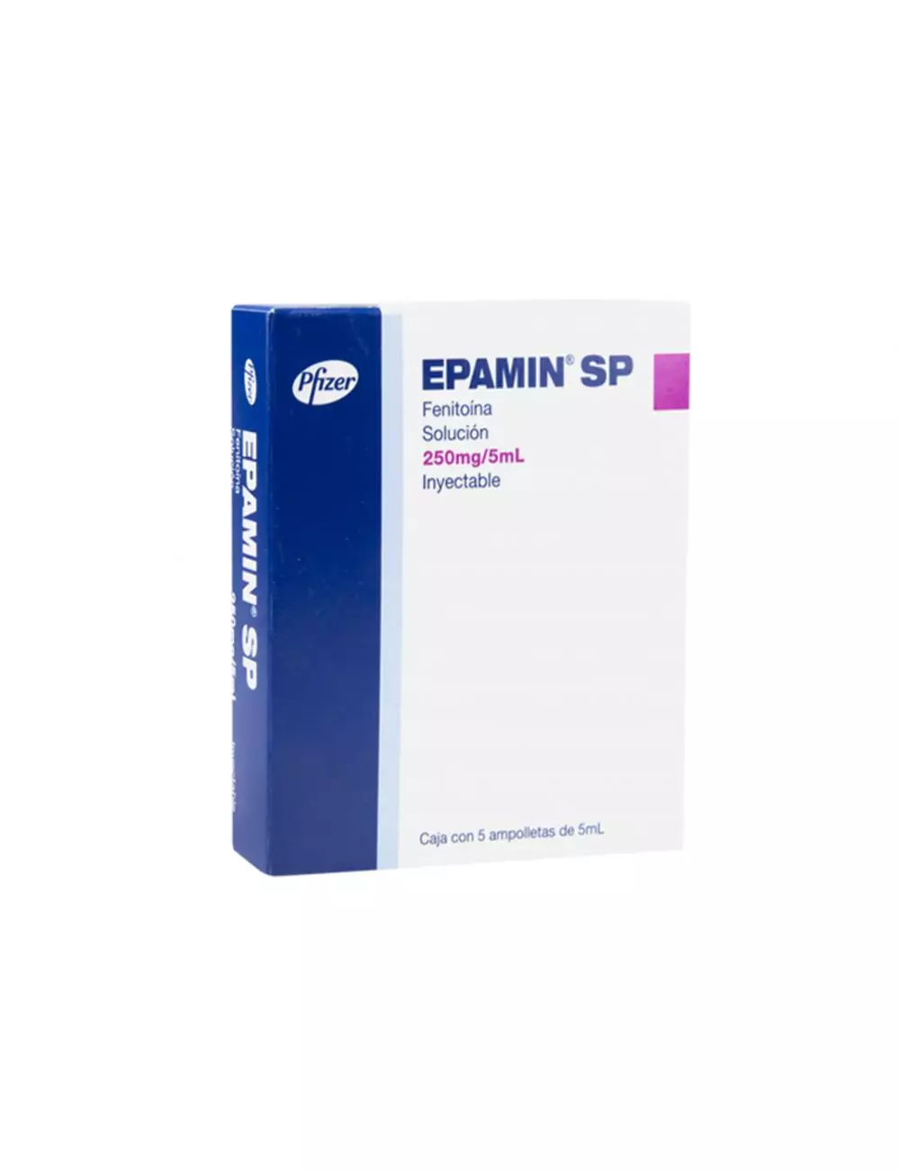 Epamin® SP 250 mg/5ml (Fenitoína) - 5 Ampollas Inyectables - Pfizer