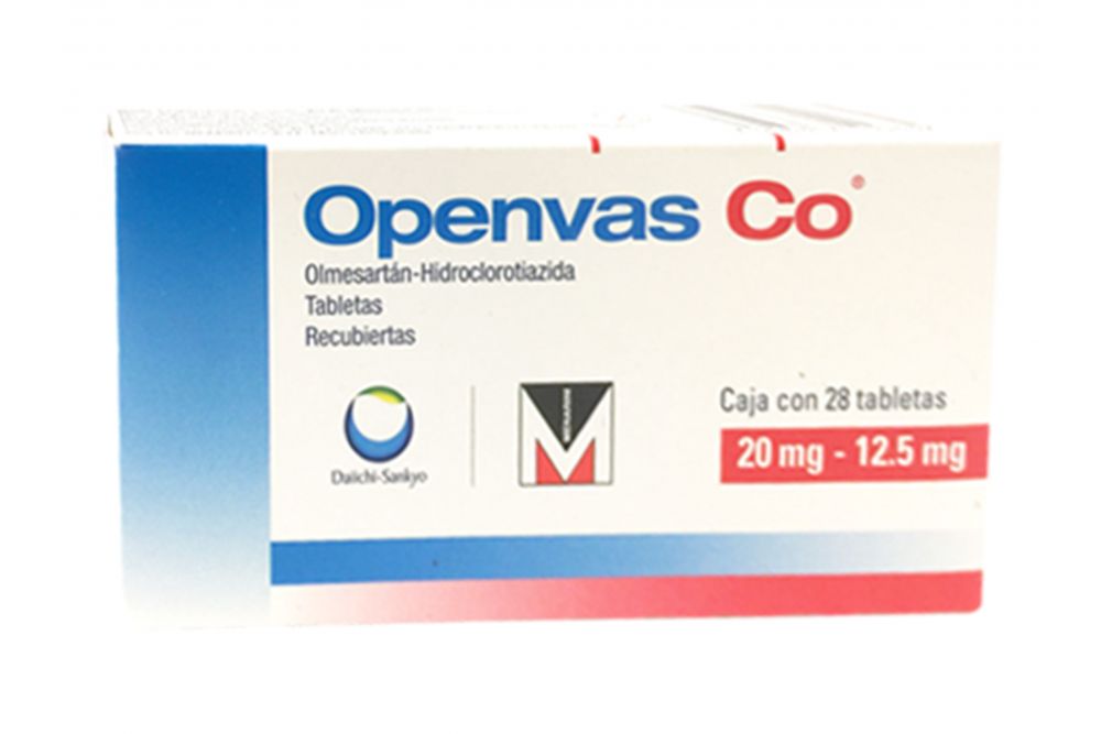 Openvas Co 20 mg /12.5 mg Caja Con 28 Tabletas