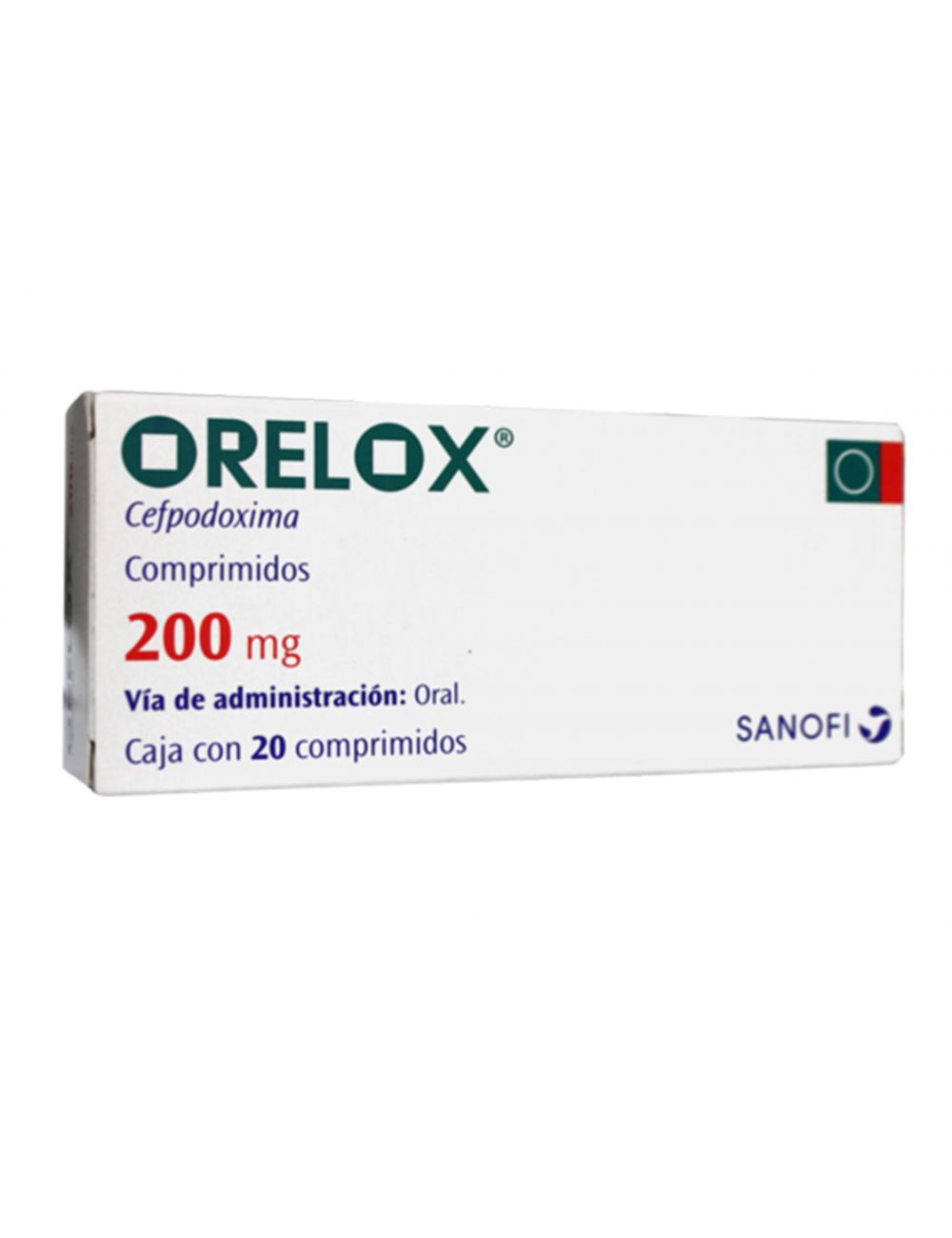 ORELOX® 200 mg (Cefpodoxima) - 20 Comprimidos - Sanofi - RX2