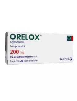 ORELOX® 200 mg (Cefpodoxima) - 20 Comprimidos - Sanofi - RX2