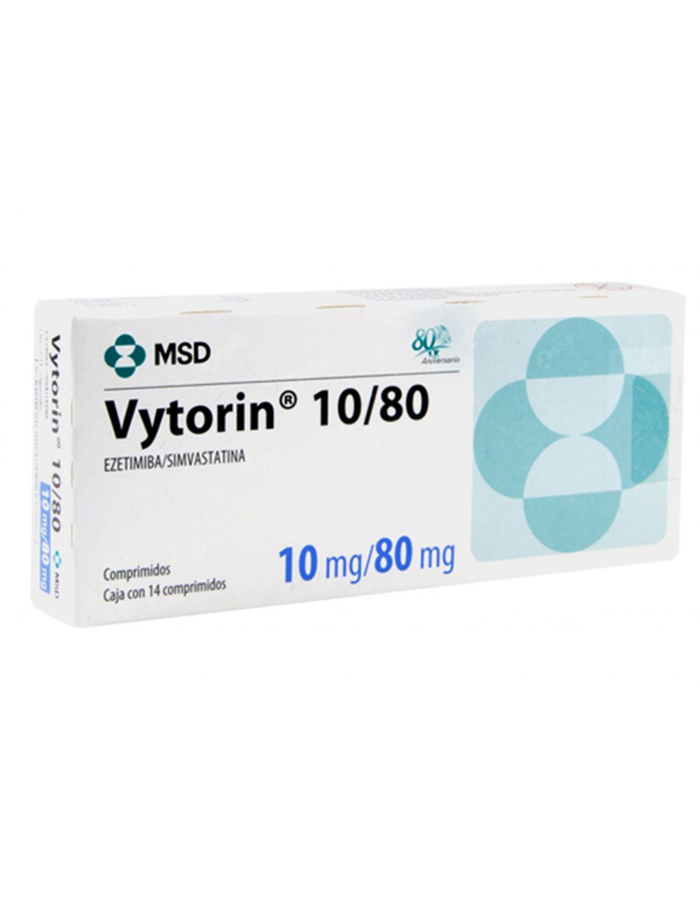 Vytorin 10 mg / 80 mg  Caja Con 14 Comprimidos