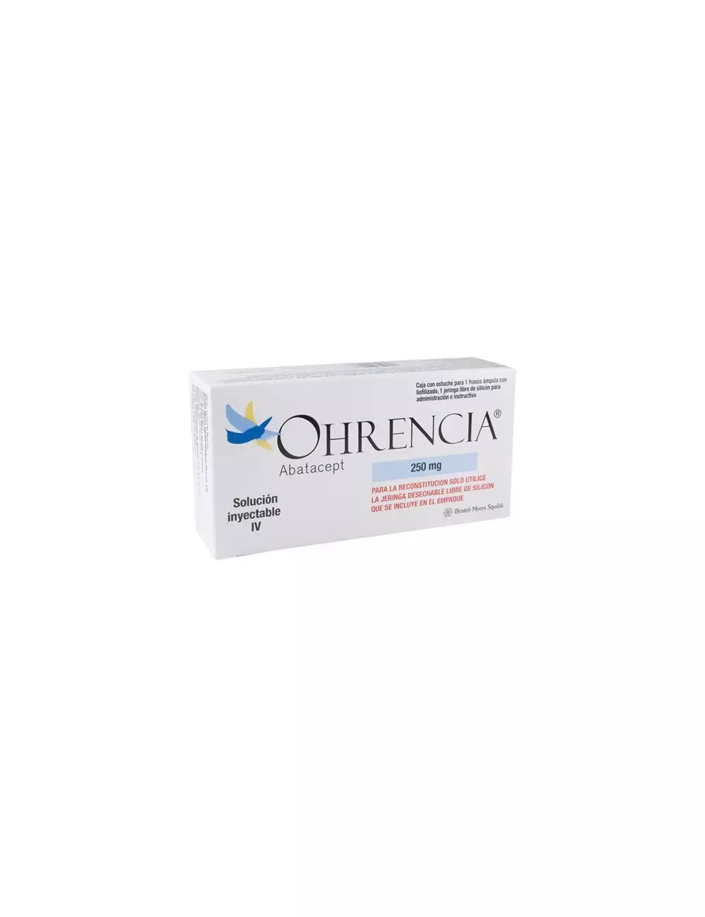 Ohrencia® 250 mg (Abatacept) - Caja con 1 frasco ámpula y jeringa - Bristol Myers Squibb RX3