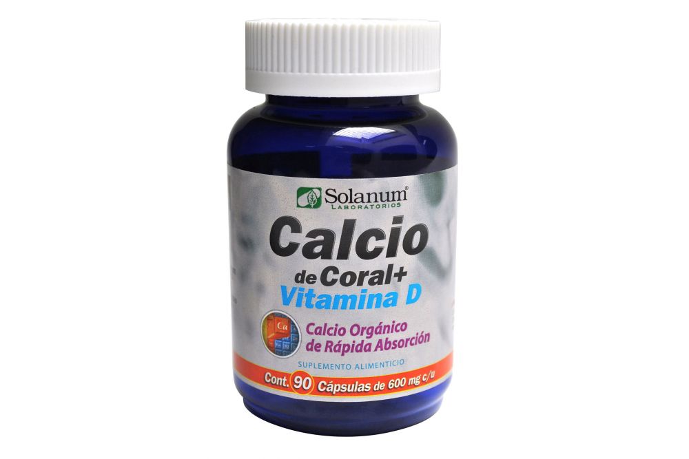 Calcio Coral Frasco Con 90 Cápsulas de 600 mg Cada Una