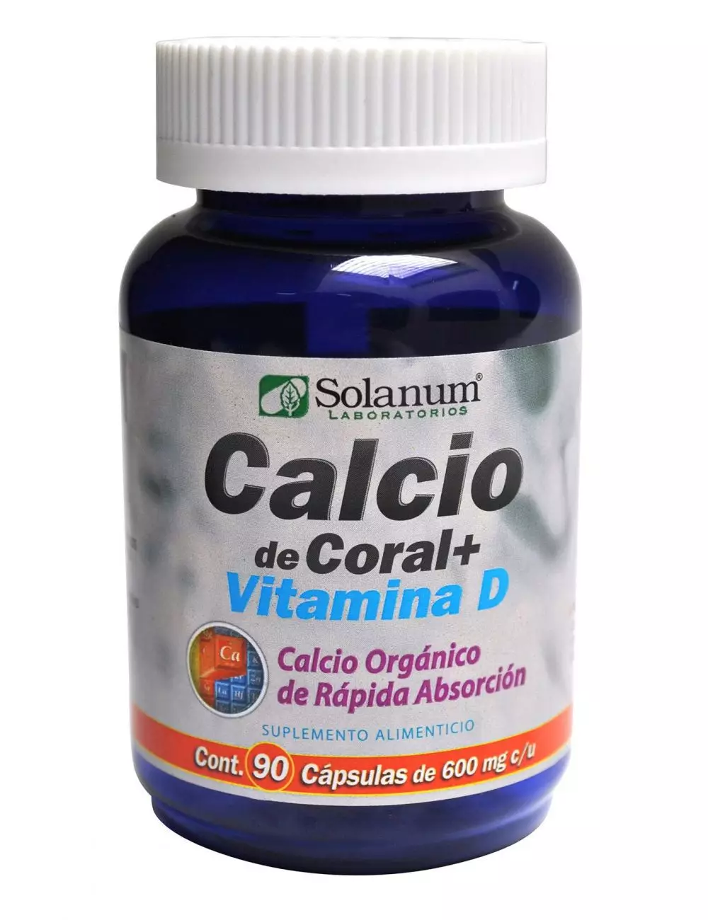 Calcio Coral Frasco Con 90 Cápsulas de 600 mg Cada Una