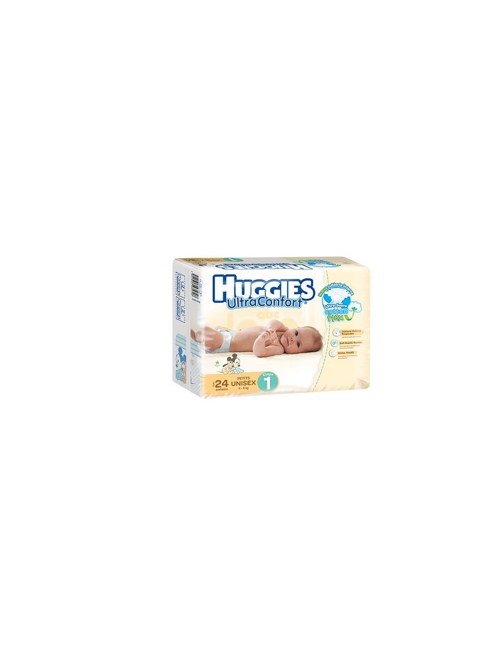 HUGGIES ULTRACONFORT ETAPA 1 4-6 Kg PAQUETE CON 24 PIEZAS