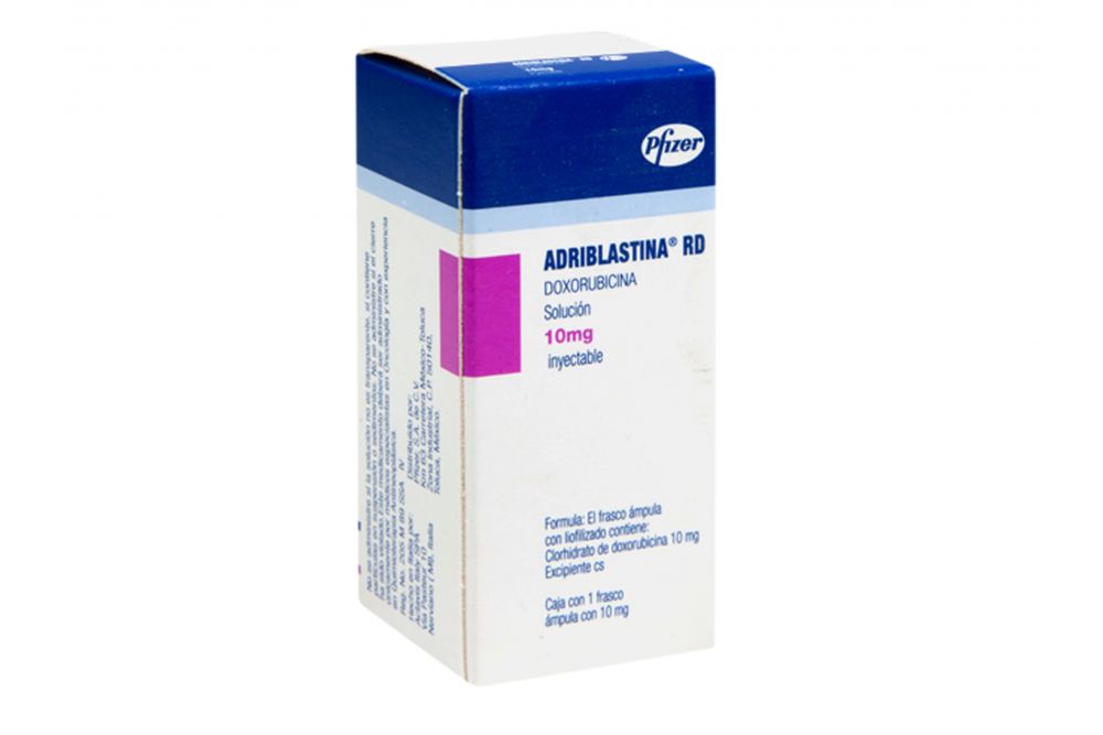 Adriblastina RD Caja Con Un Frasco Ámpula Con 10 mg