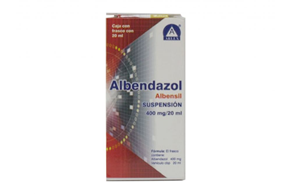 Albendazol Suspensión 400 mg Caja Con Frasco Con 20 ml