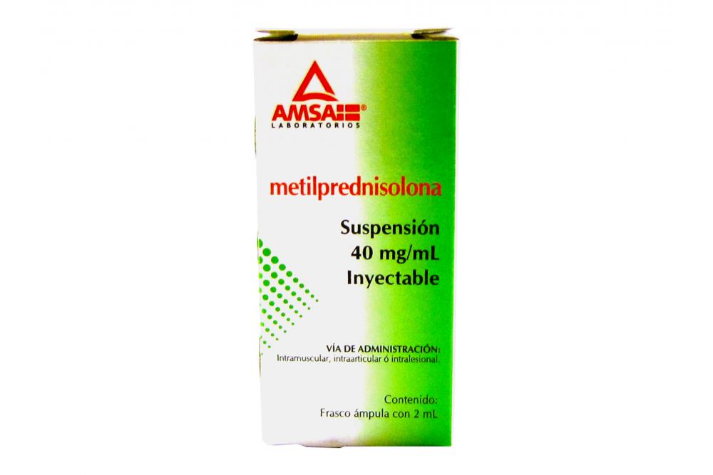 Acetato De Metilprednisolona 40 mg Solución Inyectable Caja Con 1 Ampolleta