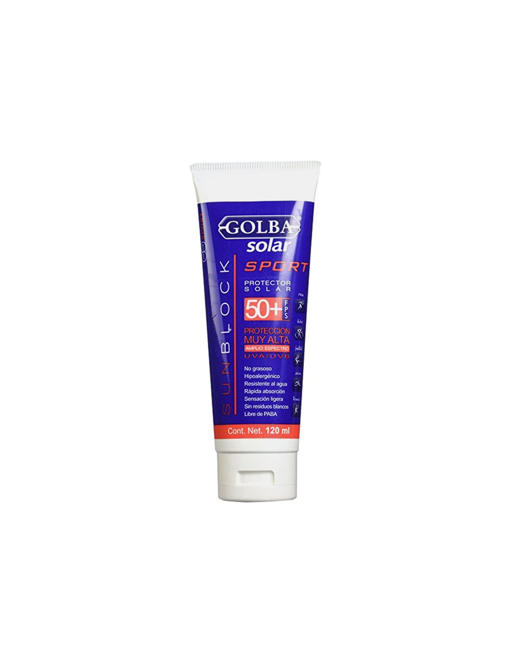 Bloqueador Solar Golba Sport 50+ FPS Envase Con 120 mL