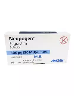 Neupogem® (Filgrastim) 300 mcg (300 MU) / 0.5 ml - Caja con 1 jeringa prellenada | Amgen - RX3