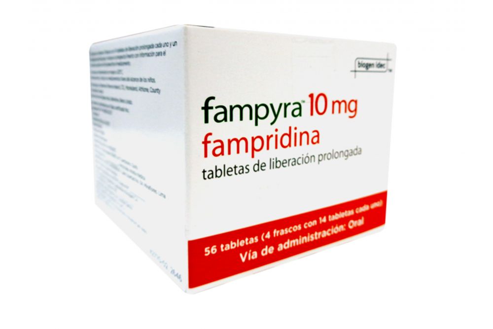 Fampyra 10 mg Caja Con 4 Frascos 14 Tabletas C/U (56 Tabletas)