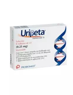 UriBeta® 8 MUI (Interferón beta 1b) - Caja con 1 jeringa precargada - Probiomed  RX3
