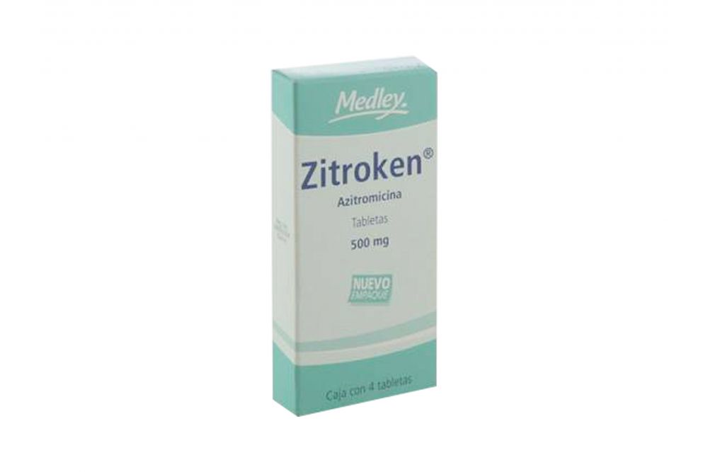 Zitroken 500 mg Caja Con 4 Tabletas - RX2
