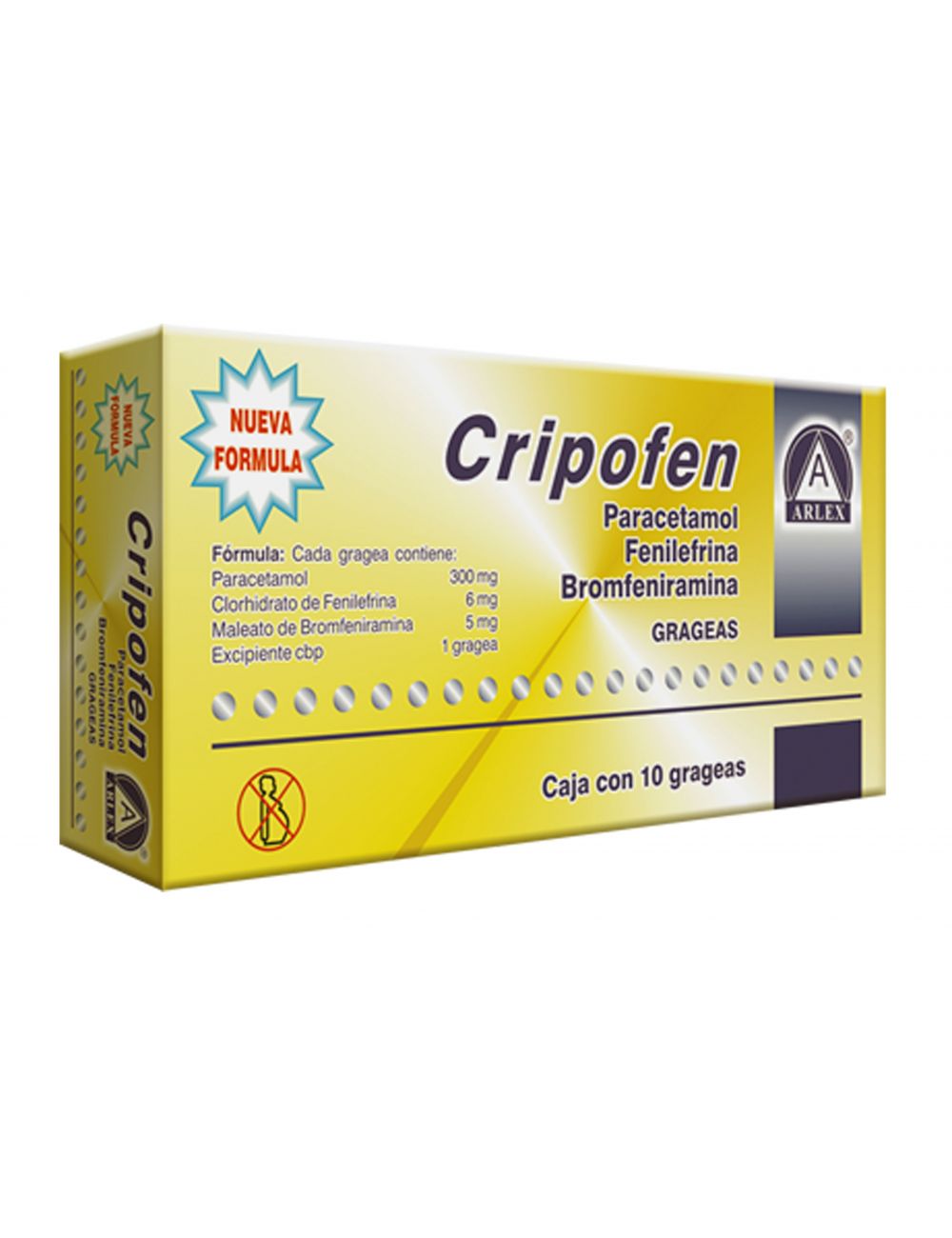 Cripofen 300/6/5 mg Con 10 Grageas