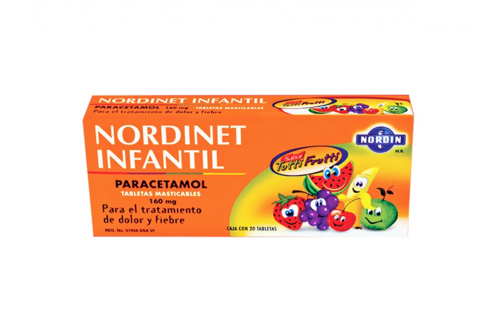Nordinet Infantil 160 mg Caja Con 20 Tabletas