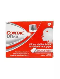 Contac Ultra 500mg/5mg/2mg Caja Con 12 Tabletas