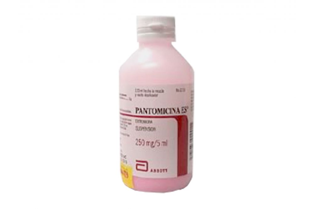 Pantomicina Es Frasco Con 120 ml de 250 mg/5 ml y Vaso Graduado.