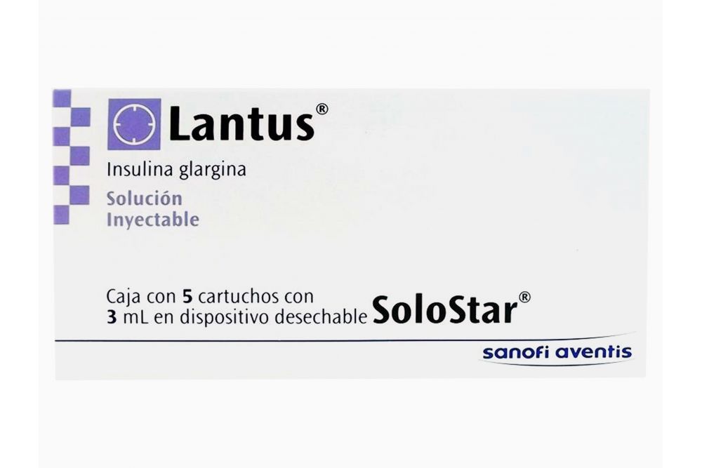 Lantus 100 U.I  Caja Con 5 Cartuchos Con Insulina 3 mL RX3