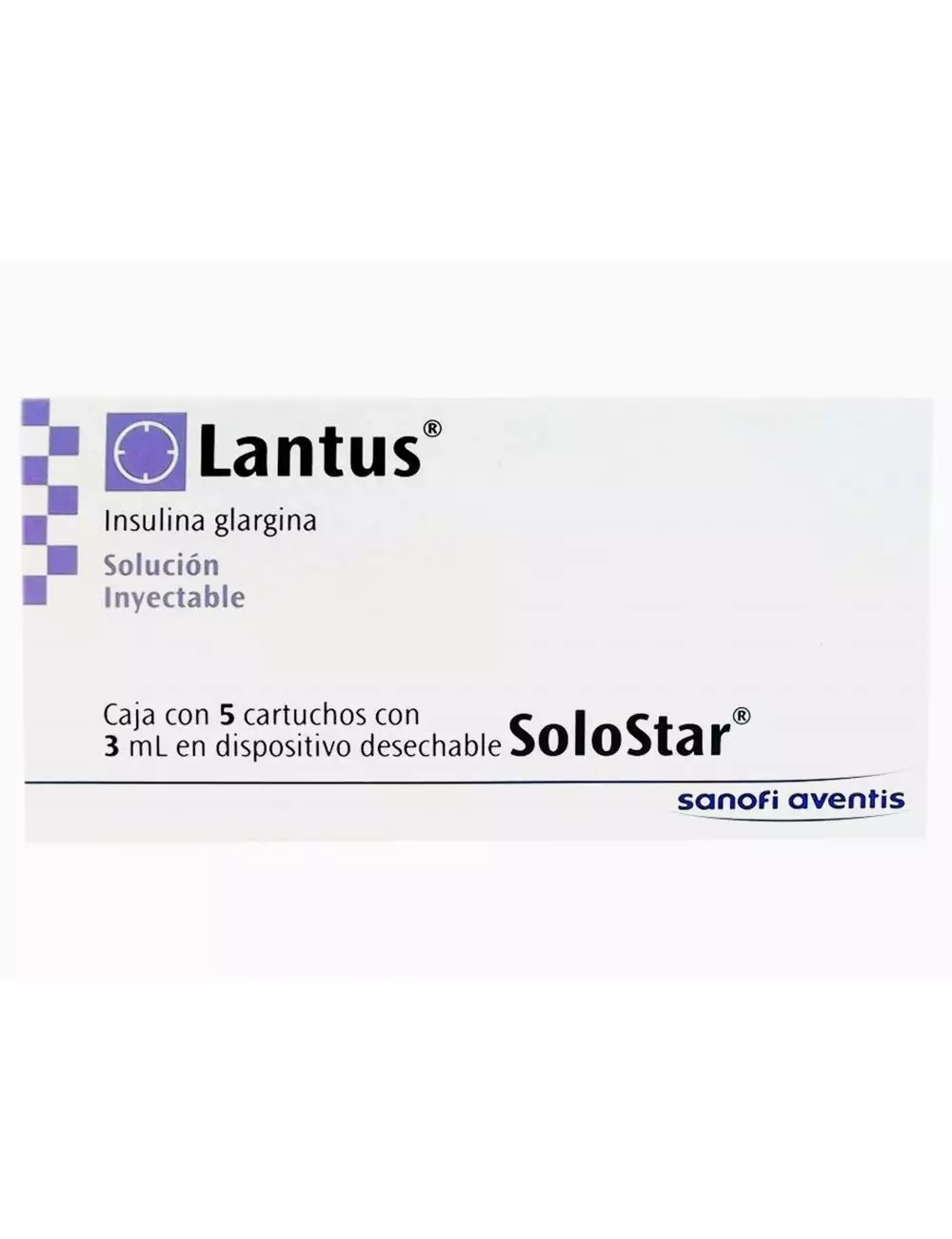 Lantus 100 U.I  Caja Con 5 Cartuchos Con Insulina 3 mL RX3