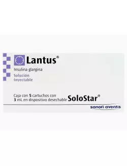 Lantus 100 U.I  Caja Con 5 Cartuchos Con Insulina 3 mL RX3