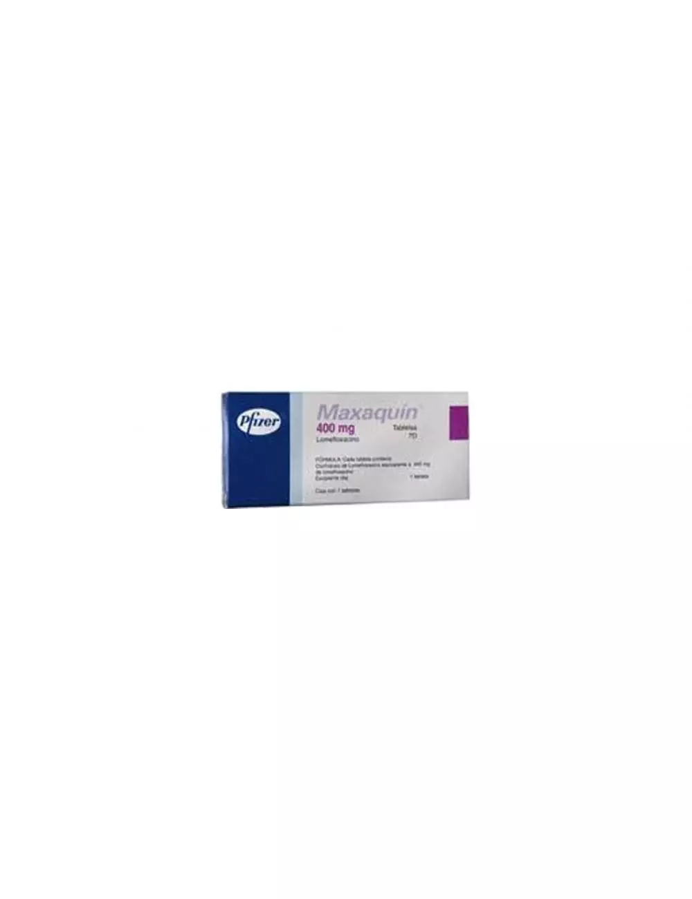 Maxaquin 7-D 400 mg (Lomefloxacino) - 7 Tabletas - Pfizer -RX2