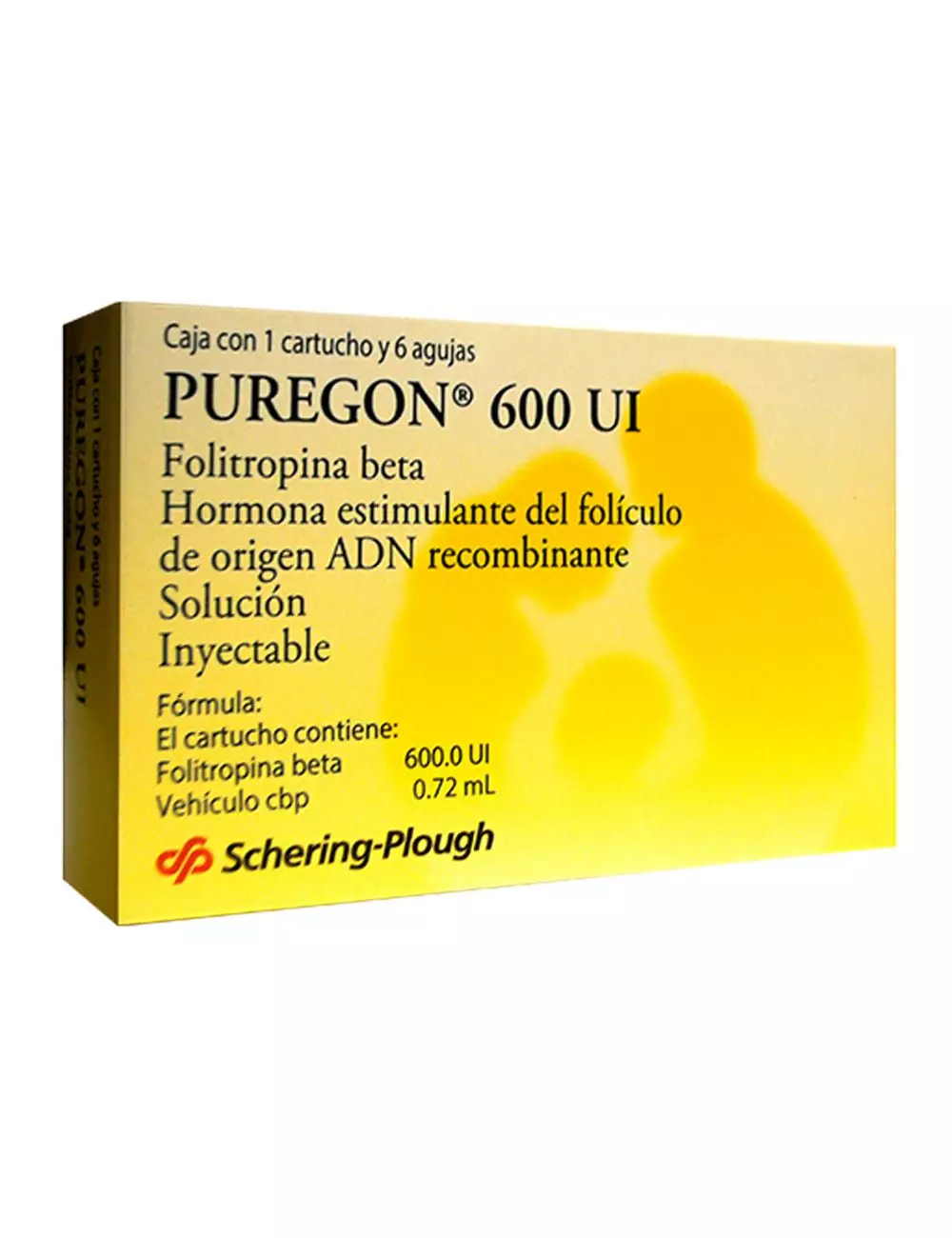 Puregon® (Folitropina Beta) 600 UI - Caja con 1 cartucho y 6 agujas | Schering Plough - RX3