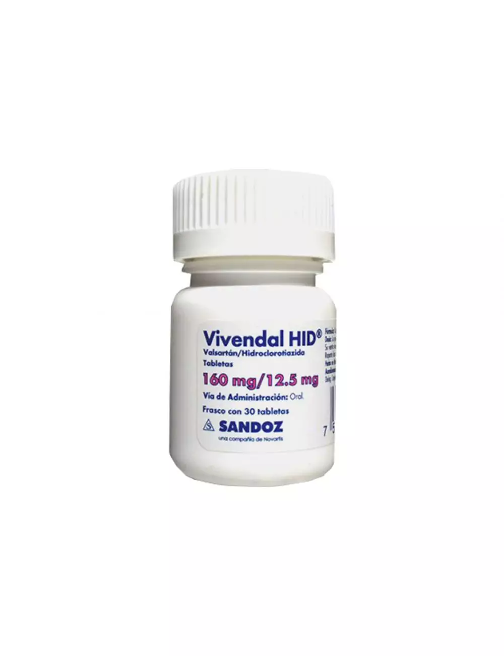 Vivendal HID 160 mg / 12.5 mg Frasco Con 30 Tabletas 1