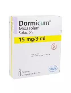 Dormicum® 15 mg/3ml (Midazolam) - 5 Ampolletas - Roche -  RX1