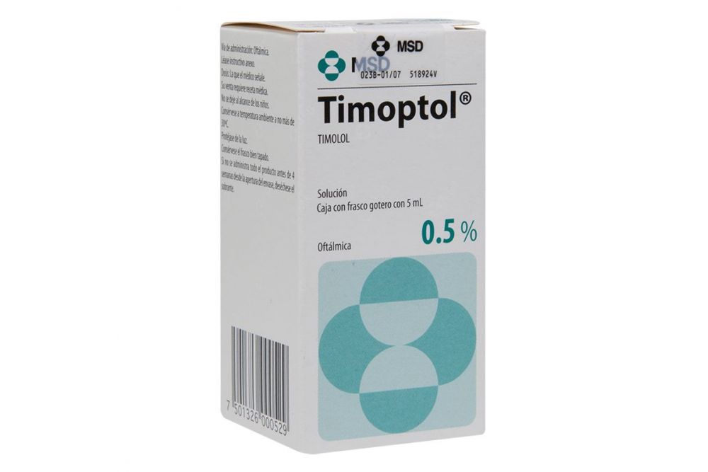 Timoptol 0.5% Caja Con 1 Frasco ocúmetro con sólo 5 ml