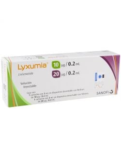Lyxumia® 10 µg + 20 µg/0.2 ml (Lixisenatida) - 2 Cartuchos - Sanofi RX3